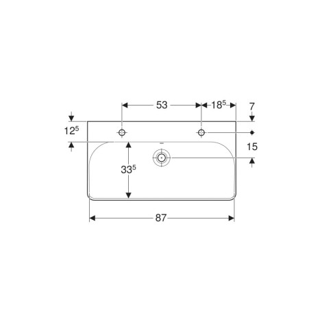 Geberit Smyle Square umywalka meblowa z dwoma otworami na baterię 90x48cm