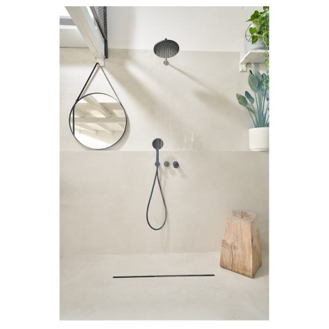 Laveo Muro bateria wannowo-natryskowa podtynkowa z zestawem czarna