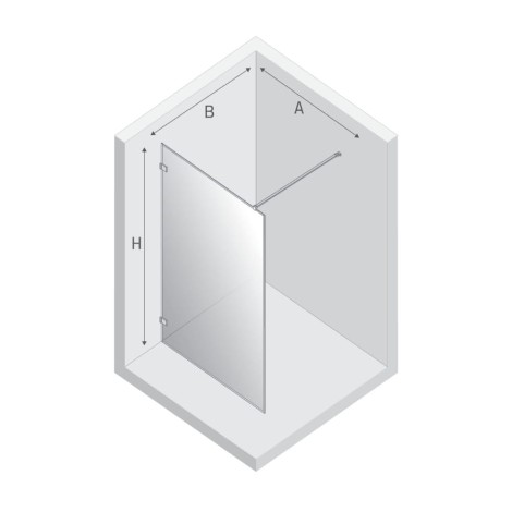 New Trendy Avexa kabina walk-in gold shine 120x200 cm