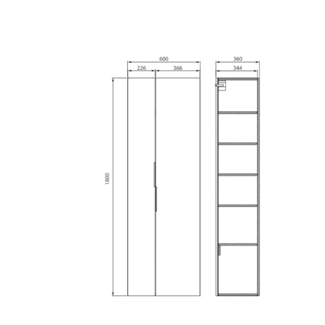 Cersani City słupek 180x60 biały DSM