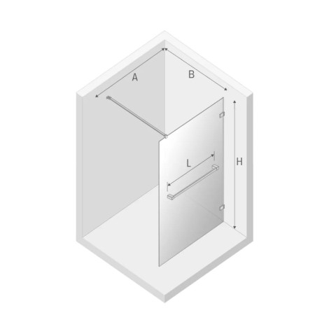 New Trendy Avexa kabina walk-in z uchwytem gold shiny 90x200 cm