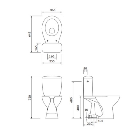 Cersanit President 690 kompakt z miską i deską duroplastową wolnoopadającą