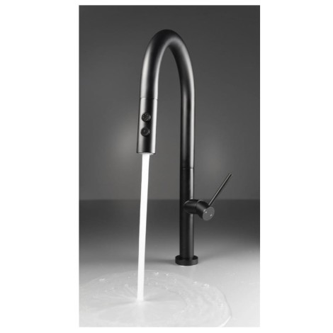 Deante Olfato bateria zlewozmywakowa z wyciąganą słuchawką czarna 3