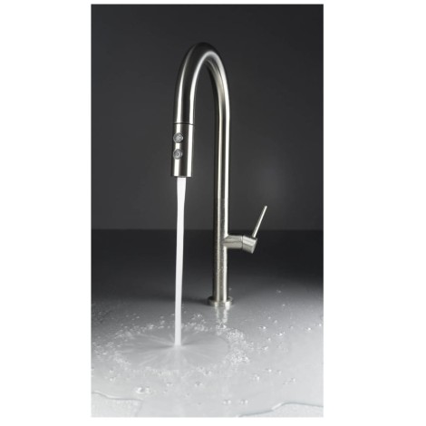 Deante Olfato bateria zlewozmywakowa z wyciąganą słuchawką stal szczotkowana 3