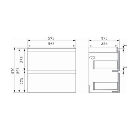 Cersanit Moduo szafka podumywalkowa slim antracyt 60cm