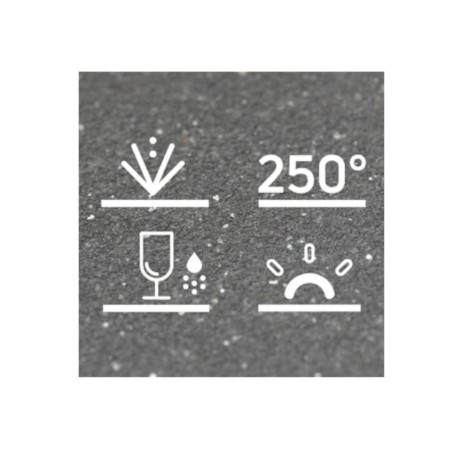 Deante Evora zlewozmywak granitowy z baterią 1-komorowy 50x50 nero.