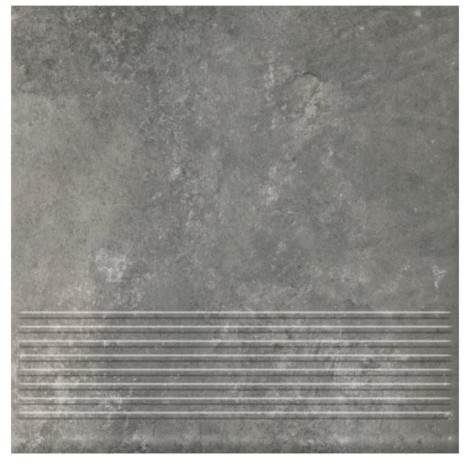 Paradyż Arteon grys stopnica prosta ryflowana 30x30x0,85cm