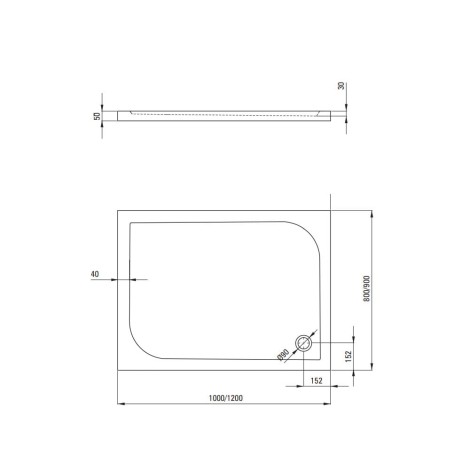 Deante Cubic brodzik prostokatny 90x100 cm