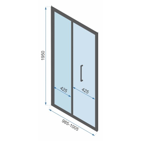 Rea Rapid Fold drzwi prysznicowe 100x195 black