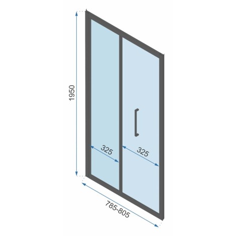 Rea Rapid fold drzwi prysznicowe 80x195 blac