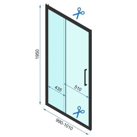 Rea Rapid Slide drzwi prysznicowe przesuwne 100x195 black