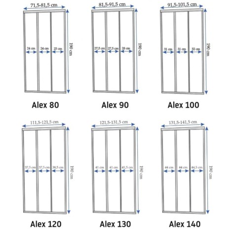 Rea Alex drzwi prysznicowe przesuwne 130x190, chrom