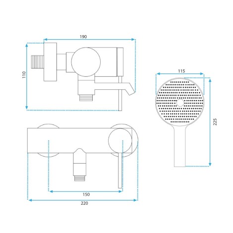 REA FOSS bateria wannowa , ałoty szczotkowany