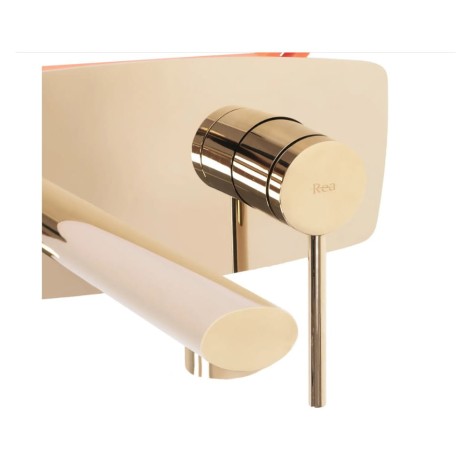 REA OVAL bateria umywalkowa podtynkowa + box , złoto