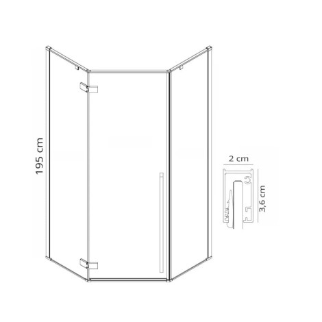 Rea Diamond kabina prysznicowa 100x100 złota