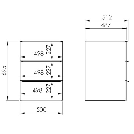Elita Lofty komoda 50 3S czarna mat