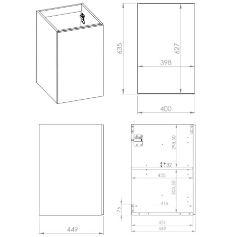 Elita Look komoda 40 1D fume mat