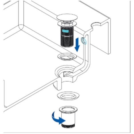 Deante Bianco korek click-clack umywalkowy okrągły z tuleją