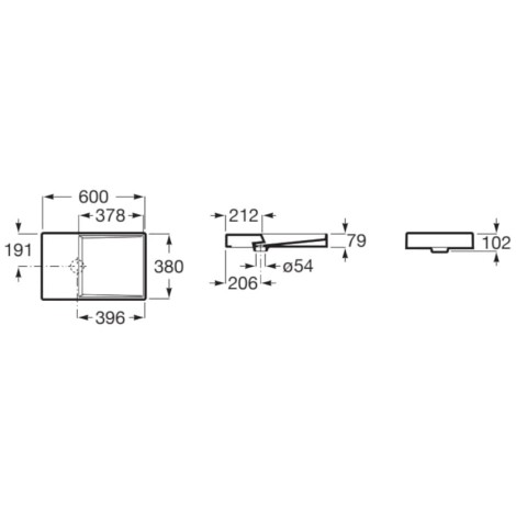 Roca Horizon Dash umywalka nablatowa 60x38
