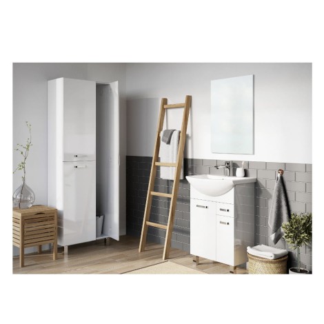 Elita Sunn komplet szafka z umywalką 65 biały - aranżacja