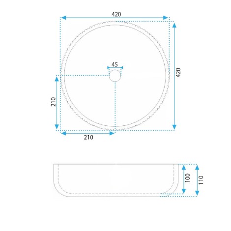 Rea Jodi Brown umywalka nablatowa 40x40