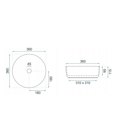 Rea Sami umywalka nablatowa okragła biała