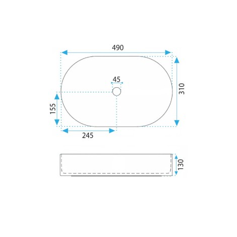 Rea Vanda umywalka nablatowa 49x31