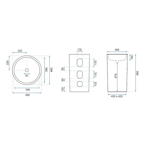 Rea Estera umywalka wolnostojąca 46x85