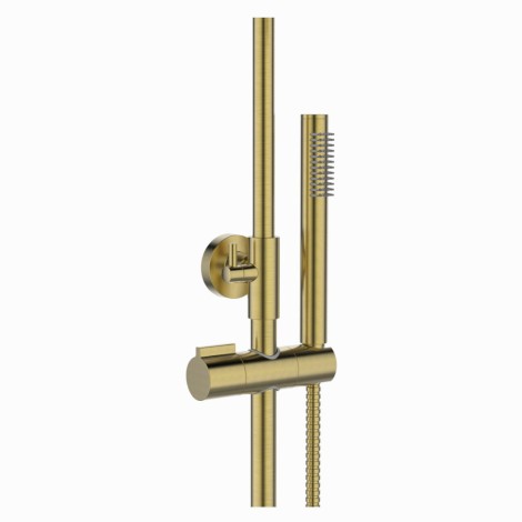 Invena Alonia deszczownia zestaw natryskowy z baterią złoto szczotkowane.