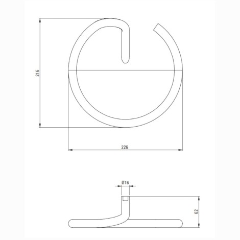 Deante Silia wieszak na ręcznik ścienny okrągły chrom