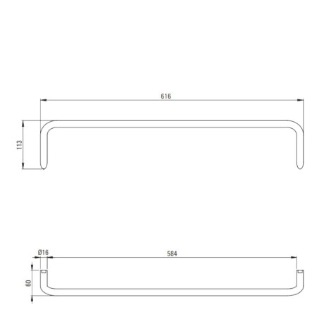 Deante Silia wieszak na ręcznik ścienny 615mm czarny