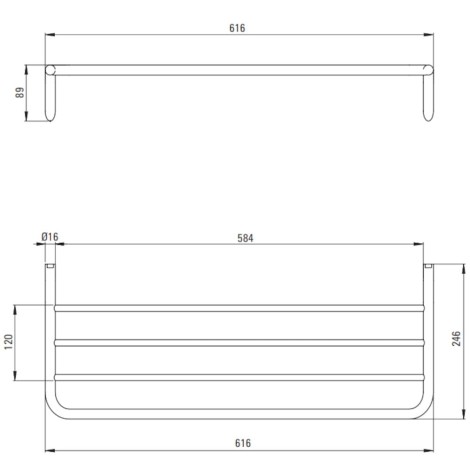 Deante Silia półka żeberkowa, złoty