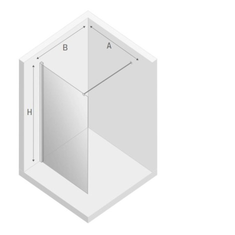 New Tendy Nesta ścianka prysznicowa walk-in 80x200 rys.tech.