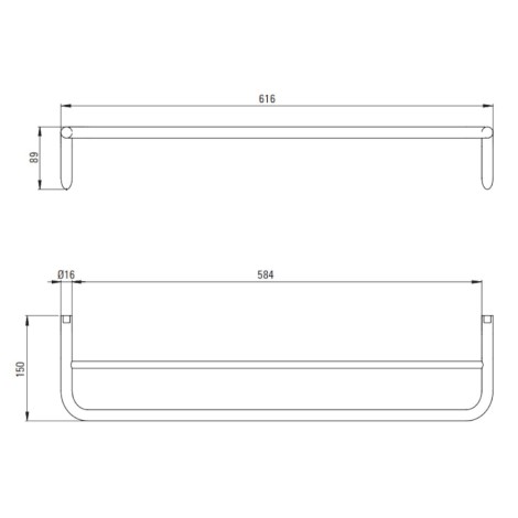 Deante Silia wieszak na ręcznik ścienny podwójny chrom 61,5cm