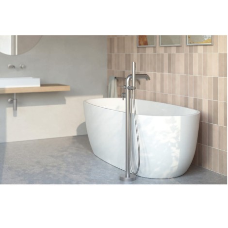 Deante  Silia bateria wannowa wolnostojąca z kompletem natryskowym stal