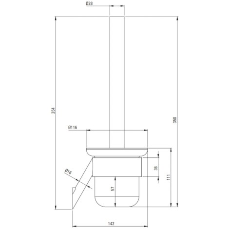 Deante Silia szczotka WC wisząca, złoty