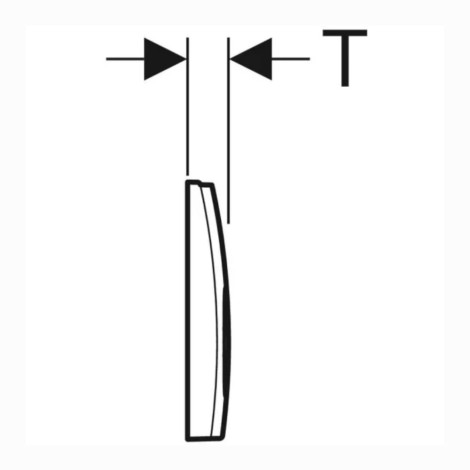 Geberit Delta 25 przycisk spłukujący chrom - rysunek techniczny.