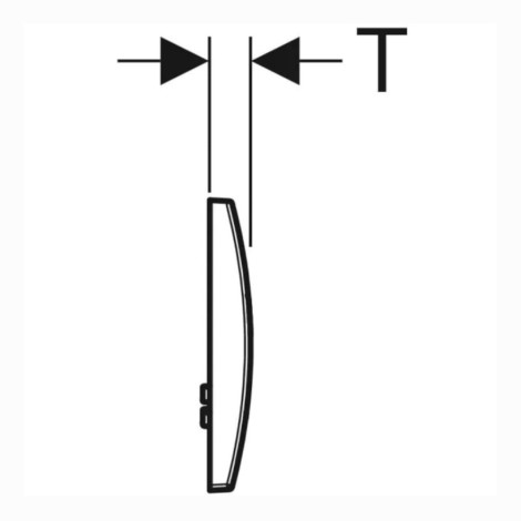 Geberit Delta 20 przycisk spłukujący biały - rysunek techniczny.