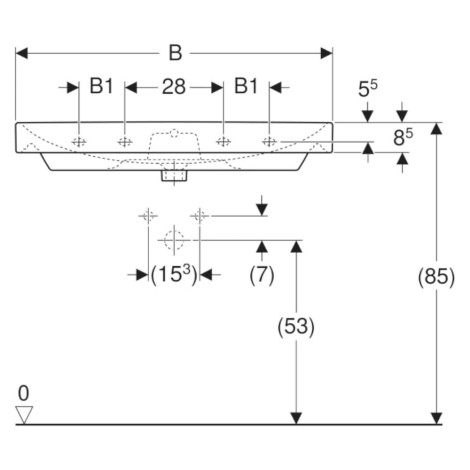 Geberit SMYLE SQUARE umywalka meblowa 60x48cm