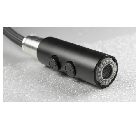 Deante Olfato bateria zlewozmywakowa z wyciąganą słuchawką czarna 4