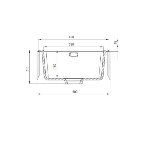 Deante Sabor zlewozmywak ceramiczny 1-komorowy  47,5x45,0x21,5 cm.