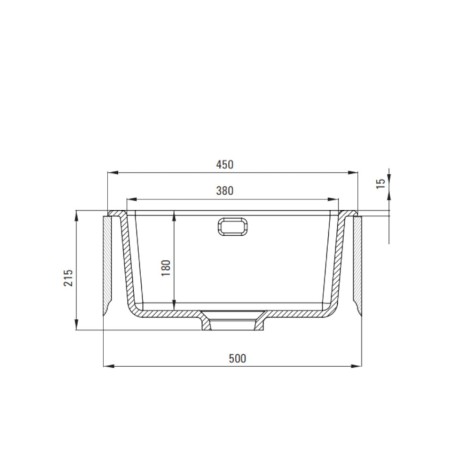 Deante Sabor zlewozmywak ceramiczny 1-komorowy 47,5x45,0x21,5 cm.
