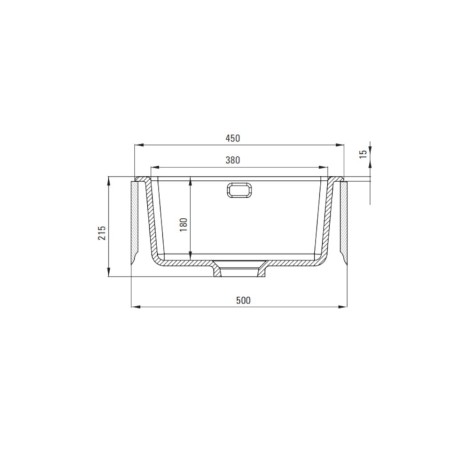 Deante Sabor zlewozmywak ceramiczny 1-komorowy 45,0x47,5x21,5 cm.