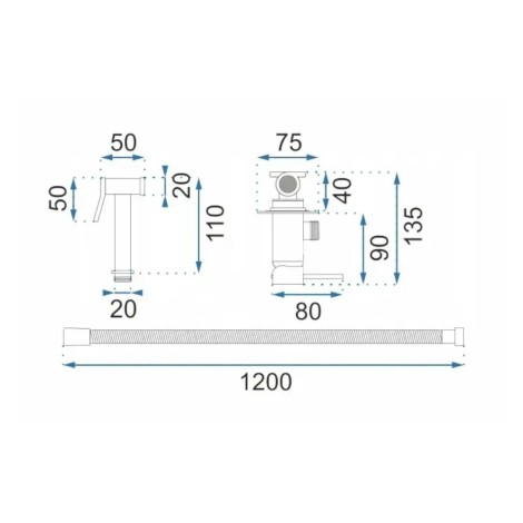 Rea Loop Lungo bateria bidetowa złotto szczotkowane