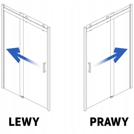 Rea Nixon-2 drzwi prysznicowe przesuwne 120x190 lewe, chrom