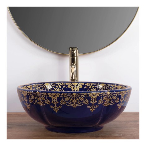 Rea Marina umywalka nablatowa okrągła blue