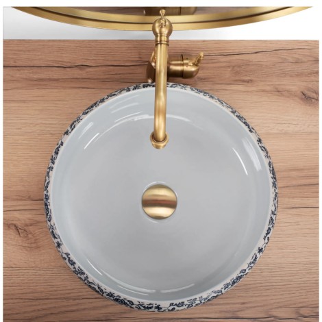 Rea Florisa umywalka nablatowa wzorzysta okragła