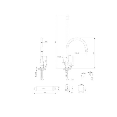 INVENA GLAMOUR Bateria zlewozmywakowa z filtrem chrom-czarny-3