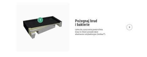Schedpol Favory Plus black stone brodzik kwadratowy 90x90cm - przekrój brodzika