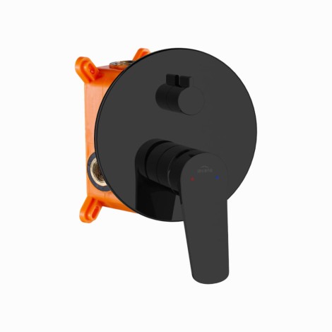 Invena Alonia deszczownia zestaw podtynkowy 2 funkcyjny czarny połysk.